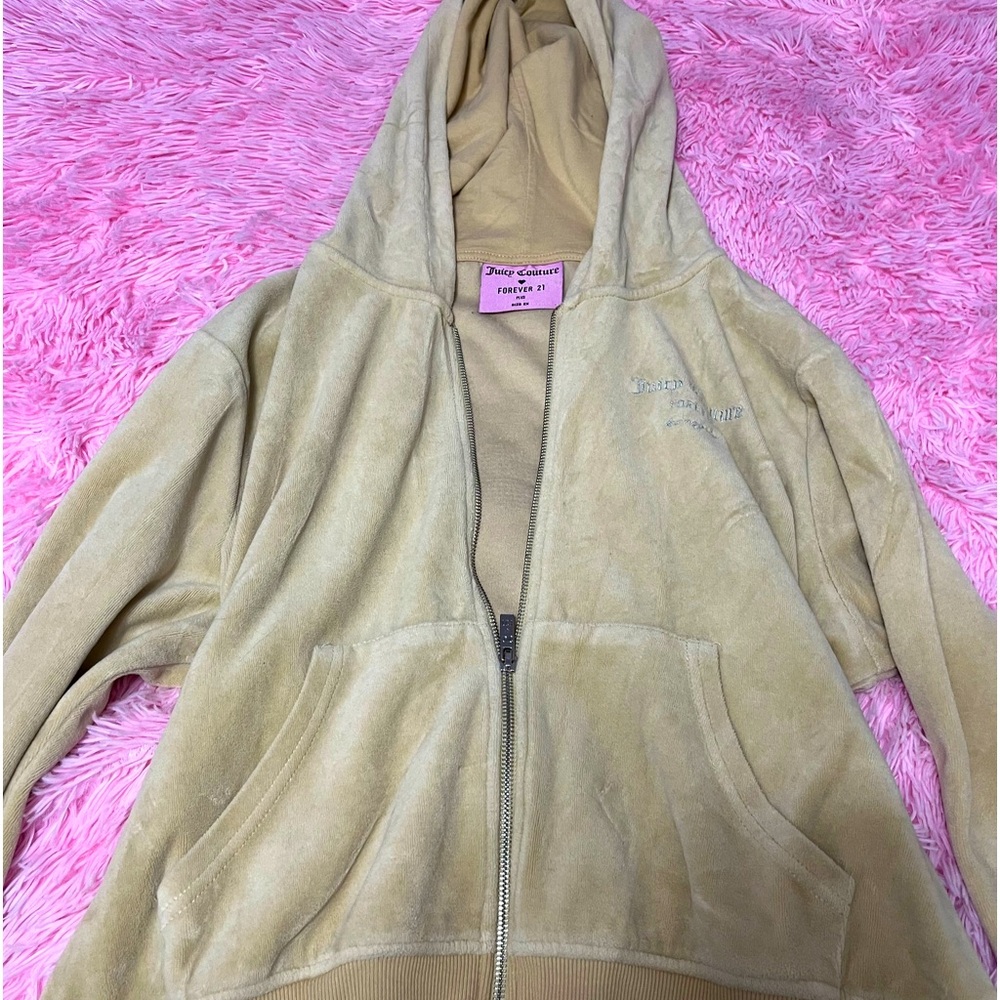 Light brown juicy x forever 21 zip up jacket, size 2x, cropped